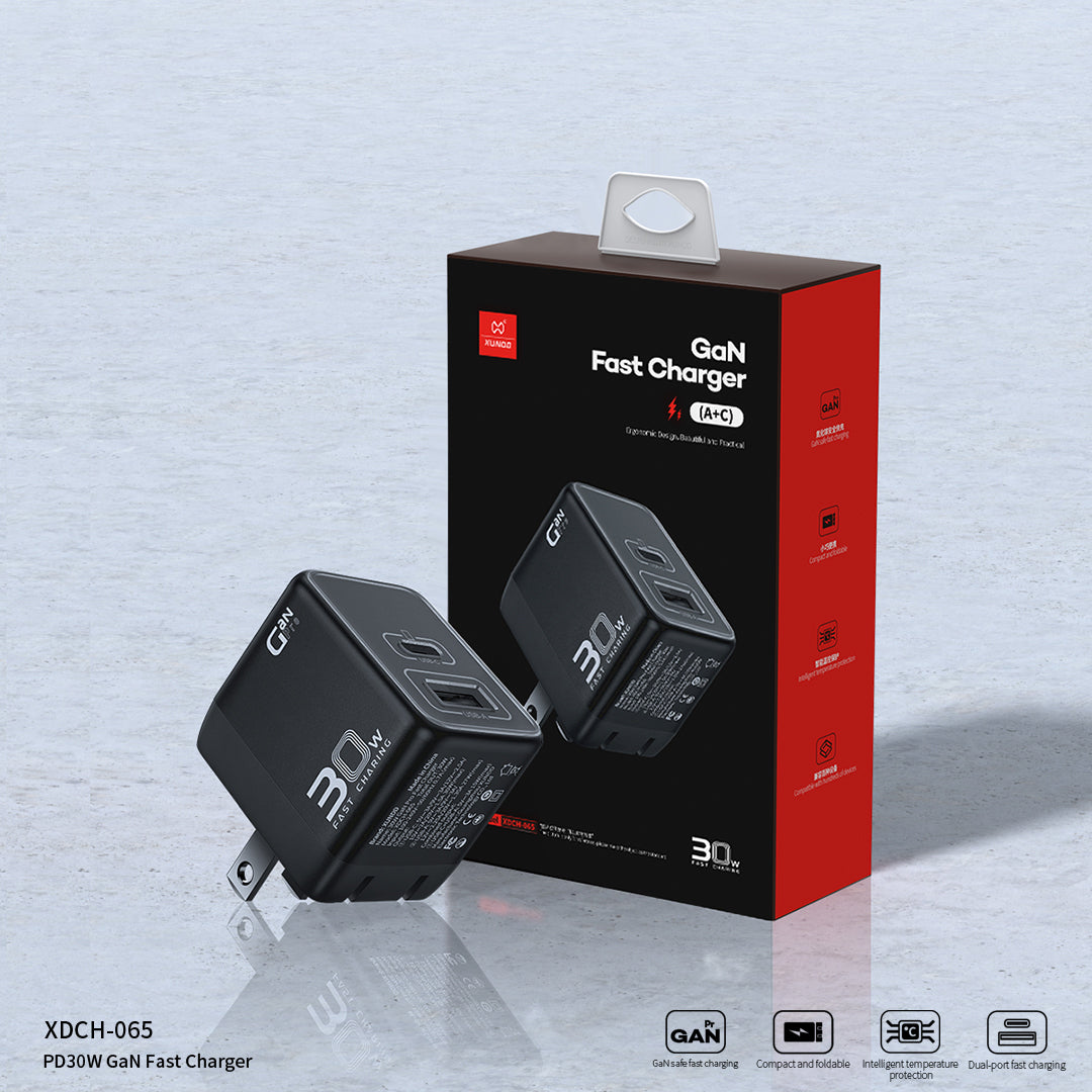 XUNDD XDCH-065 Type-C+USB-A 30W Fast Charging Block Portable GaN Power Adapter XUNDD XDCH-065 Type-C+USB-A 30W Fast Charging Block Portable GaN Power Adapter